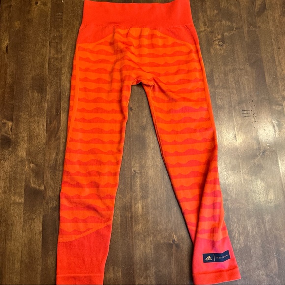 adidas Pants - Adidas x Marimekko Aeroknit 7/8 Leggings Small Orange Stripe Sexy Gym 🧡